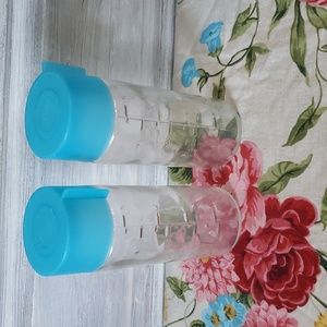 Set of 2 Glass TEIKIS Bottles 16oz.